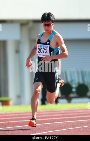 Machida Athletic Stadium, Tokyo, Japon. 1er juillet 2018. Takahiro Matsumoto, Juillet 1, 2018 - Athlétisme : Kanto Para athlétisme Championships Men's 400 T20 au dernier stade athlétique Machida, Tokyo, Japon. Credit : YUTAKA/AFLO SPORT/Alamy Live News Banque D'Images