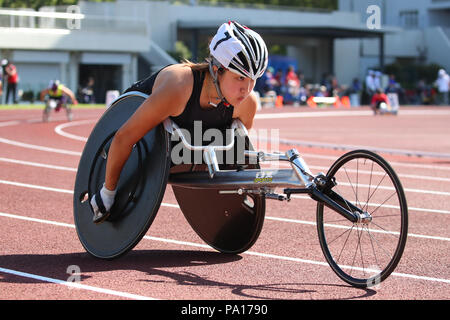 Machida Athletic Stadium, Tokyo, Japon. 1er juillet 2018. Yurika Yasukawa, Juillet 1, 2018 - Athlétisme : Kanto Para athlétisme Championships 400 T54 finale à Machida Athletic Stadium, Tokyo, Japon. Credit : YUTAKA/AFLO SPORT/Alamy Live News Banque D'Images