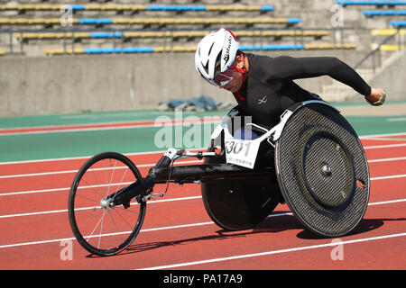 Machida Athletic Stadium, Tokyo, Japon. 1er juillet 2018. Tomonari Kaneko, Juillet 1, 2018 - Athlétisme : Kanto Para athlétisme Championships Men's 400 T53 finale à Machida Athletic Stadium, Tokyo, Japon. Credit : YUTAKA/AFLO SPORT/Alamy Live News Banque D'Images