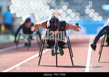 Machida Athletic Stadium, Tokyo, Japon. 1er juillet 2018. Atsuro Kobata, Juillet 1, 2018 - Athlétisme : Kanto Para athlétisme Championships Hommes 100 T34 finale à Machida Athletic Stadium, Tokyo, Japon. Credit : YUTAKA/AFLO SPORT/Alamy Live News Banque D'Images