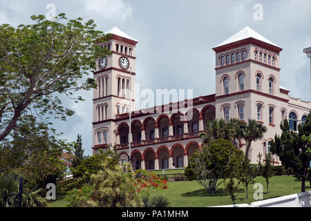 Les Sessions House, accueil de la chambre d'assemblée à Hamilton, aux Bermudes. Banque D'Images