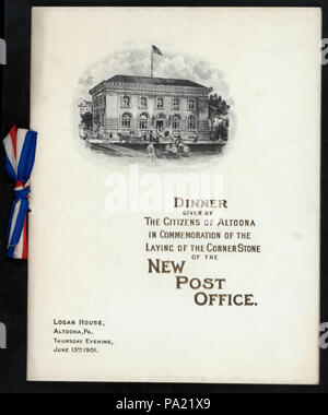 569 DÎNER POUR POSE DE LA PIERRE ANGULAIRE DE LA NOUVELLE POSTE (détenues par des citoyens) ALTOONA (at) "LOGAN HOUSE,Altoona, PA" (hôtel ;) (NYPL Hadès-276660-471724) Banque D'Images