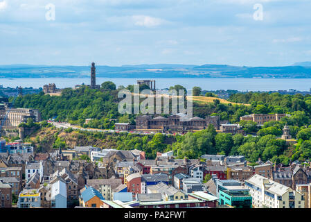 Skyline d'Édimbourg et Calton Hill en Ecosse Banque D'Images