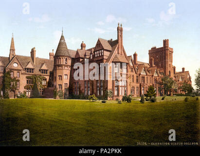 . Girton College, Cambridge. 1 impression photomécanique : photochrom. couleur, entre 1890 et 1900 712 Girton College, Cambridge, Angleterre, 1890 Banque D'Images