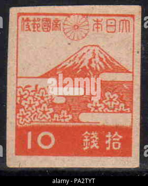 138 timbres Japon 10sen en 1945 Banque D'Images