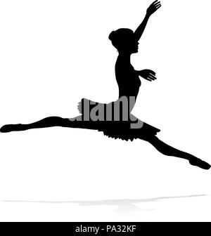 Ballet Dancer Dancing Silhouette Illustration de Vecteur