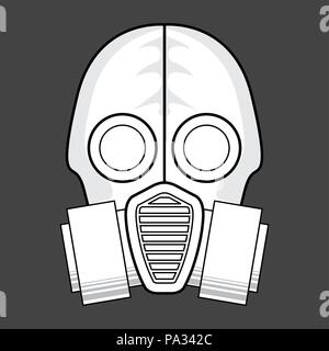 L'icône de protection pour masque à gaz - respirateur vue avant Illustration de Vecteur