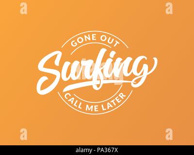 C'est un vecteur conception dessiné à la main de couleur sur le surf et fun Illustration de Vecteur