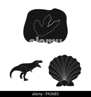 Dinosaures différents icônes noires dans set collection pour la conception. Animaux préhistoriques symbole vecteur illustration de stock. Illustration de Vecteur