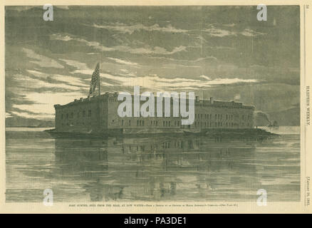 2 "Fort Sumter, vu de l'arrière, de l'eau." Banque D'Images