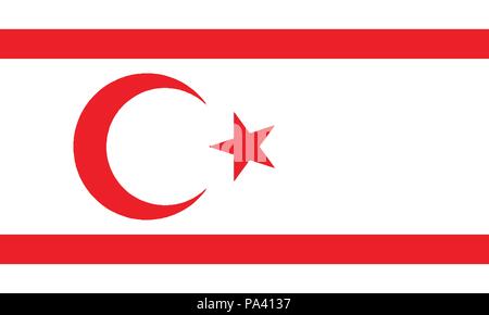Illustration détaillée du drapeau national de la République turque de Chypre du Nord Illustration de Vecteur