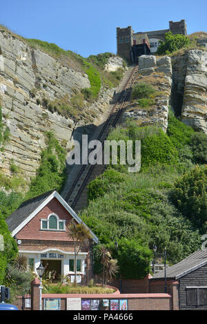 East Hill cliff railway, Hastings, East Sussex, UK Banque D'Images