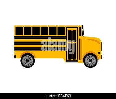 School bus jaune sur fond blanc Illustration de Vecteur