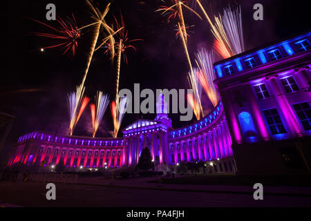 4 juillet Fireworks, City and County Building, Denver, Colorado Banque D'Images