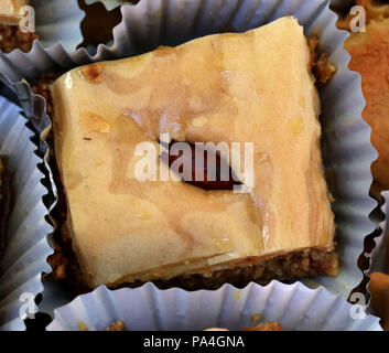 Baklawa, un dessert à base d'amandes, pâte d'amande, et la pâte filo Banque D'Images