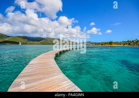 Caraïbes Martinique ponton sur marin bay Banque D'Images