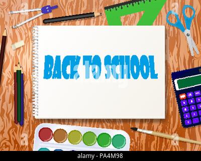 Vector illustration d'outils Fournitures scolaires Illustration de Vecteur