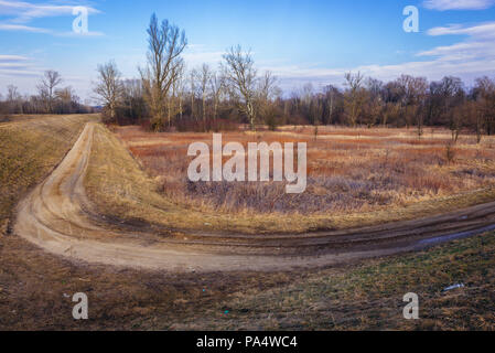 Vue depuis la terre banque du fleuve Vistule près de Nowy Dwor Mazowiecki en Voïvodie de Mazovie ville de Pologne Banque D'Images