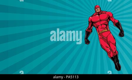 Vol du super-héros Ray fond clair Illustration de Vecteur