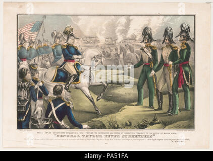 3 "Taylor remet jamais"- Santa Anna's messengers demande général. Taylor d'abandonner ses forces à leur discrétion, antérieure à la bataille de Buena Vista RCAC2001700068 Banque D'Images