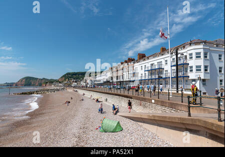 La ville de Sidmouth une station balnéaire populaire dans l'est du Devon, Angleterre, Royaume-Uni. Banque D'Images