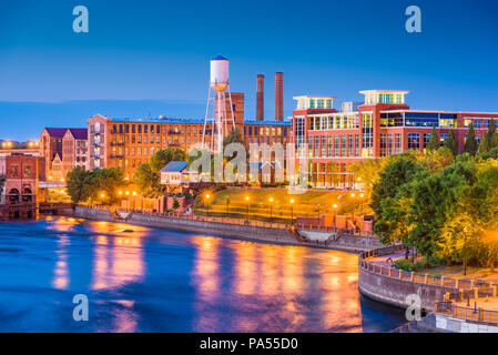 Columbus, Géorgie, USA Centre-ville sur la rivière Chattahoochee. Banque D'Images