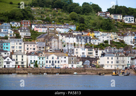 Maisons de bord de mer pittoresque / maisons à Kingswear / Dartmouth, Devon, UK Banque D'Images