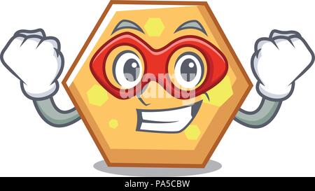 Caractère hexagonal de super héros cartoon style vector illustration Illustration de Vecteur