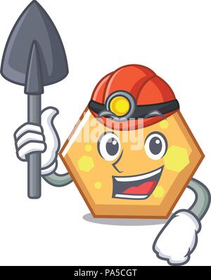 Hexagone mineur mascot cartoon style vector illustration Illustration de Vecteur
