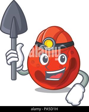 Planète mars mineur mascot cartoon vector illustration Illustration de Vecteur