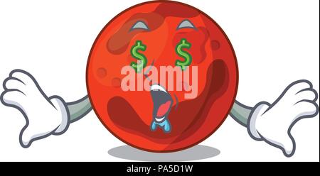 Les yeux d'argent mars planète mascot cartoon vector illustration Illustration de Vecteur