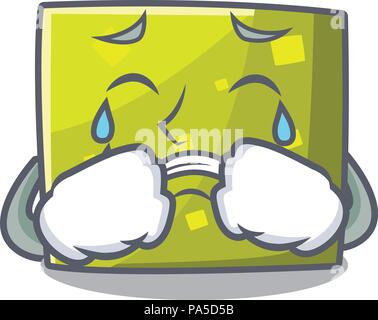 Pleurer square mascot cartoon style vector illustration Illustration de Vecteur