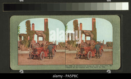 84 Un millionnaire's home sur Van Ness Ave., dévasté par les tremblements de terre et d'incendies, 18 avril 1906 (NYPL b11707375-G90F001 056F) Banque D'Images