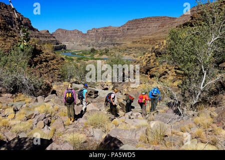 Les randonneurs, randonnée jusqu'à Fishriver Canyon, Namibie Banque D'Images