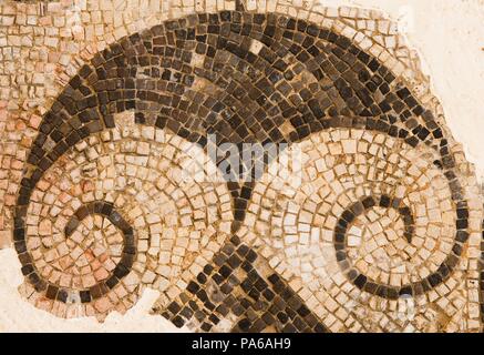 Mosaïques romaines, 1er siècle avant J.-C., dans la Villa romaine de Torre Llauder ou pouvez Llauder, Mataró, Barcelone, Catalogne, Espagne. Banque D'Images