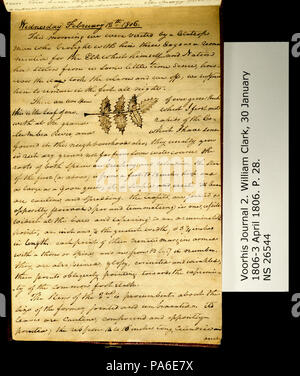 319 Clark Family Collection- Volume 2. Voorhis Journal No 2, page 28, Février 12, 1806 Banque D'Images