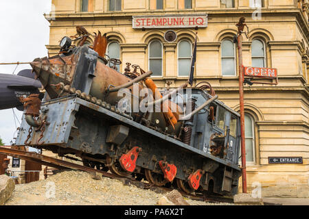 Siège de Steampunk, Oamaru, Otago, île du Sud, Nouvelle-Zélande Banque D'Images