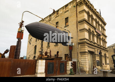 Zeppelin au Siège de Steampunk, Oamaru, Otago, île du Sud, Nouvelle-Zélande Banque D'Images