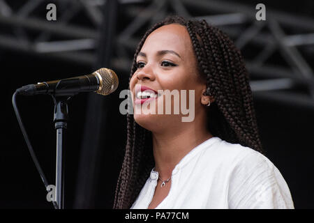 Pori, Finlande. 20 juillet 2018. Groupe britannique de la scène Jungle au Finnish open air festival de Jazz de Pori. Banque D'Images