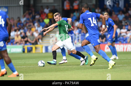 Kingston Londres Royaume-Uni 21 juillet 2018 - Pascal Gross de Brighton fait une pause lors du match de football amical d'avant-saison entre AFC Wimbledon et Brighton et Hove Albion au Cherry Red Records Stadium de Kingston Surrey réservé à la rédaction Banque D'Images