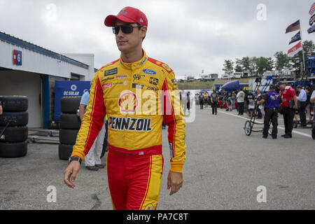 Loudon, New Hampshire, USA. 21 juillet, 2018. Joey Logano (22) se prépare à la pratique pour le casino Foxwoods Resort 301 au New Hampshire Motor Speedway de Loudon, New Hampshire. Crédit : Stephen A. Arce/ASP/ZUMA/Alamy Fil Live News Banque D'Images