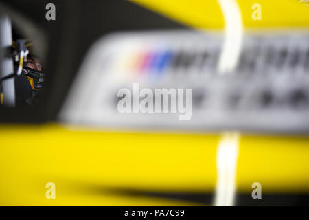 Loudon, New Hampshire, USA. 21 juillet, 2018. Joey Logano (22) se prépare à la pratique pour le casino Foxwoods Resort 301 au New Hampshire Motor Speedway de Loudon, New Hampshire. Crédit : Stephen A. Arce/ASP/ZUMA/Alamy Fil Live News Banque D'Images