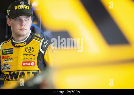 Loudon, New Hampshire, USA. 21 juillet, 2018. Erik Jones (20) se prépare à la pratique pour le casino Foxwoods Resort 301 au New Hampshire Motor Speedway de Loudon, New Hampshire. Crédit : Stephen A. Arce/ASP/ZUMA/Alamy Fil Live News Banque D'Images