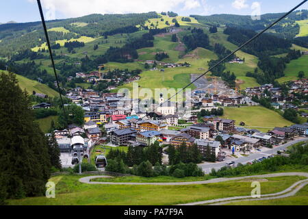 Saalbach Vue aérienne de Schattberg X-Press, Autriche Banque D'Images