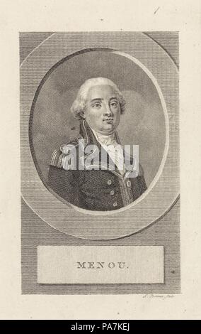 Général Jacques-François de Menou (1750-1810). Musée : collection privée. Banque D'Images
