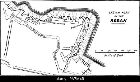 377 Batailles décisives depuis le Waterloo-Sketch plan du Redan Banque D'Images