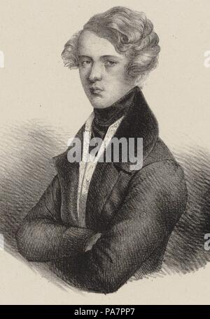 Portrait du compositeur Theodor Döhler (1814-1856). Musée : collection privée. Banque D'Images