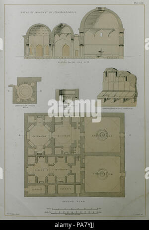 30 Bains de Mahomet II Constantinople - Texier Charles - 1864 Banque D'Images