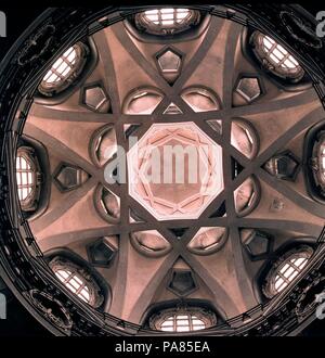 L'INTÉRIEUR DE LA CUPULA- 1667. Auteur : Guarino Guarini (1624-1683). Lieu : EGLISE DE SAN LORENZO, À TURIN, ITALIE. Banque D'Images