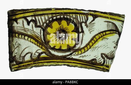 Fragment de verre. Culture : l'européen. Dimensions : hors tout : 4 x 2 in. (10,2 x 5,1 cm). Date : fin du xve siècle. Musée : Metropolitan Museum of Art, New York, USA. Banque D'Images